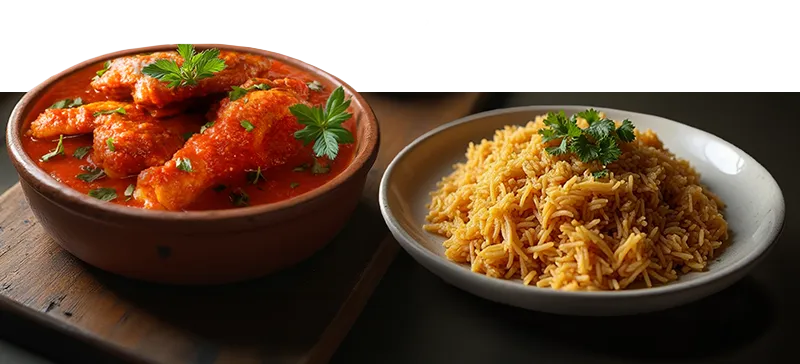 Nasi Briyani & Ayam Masak Merah