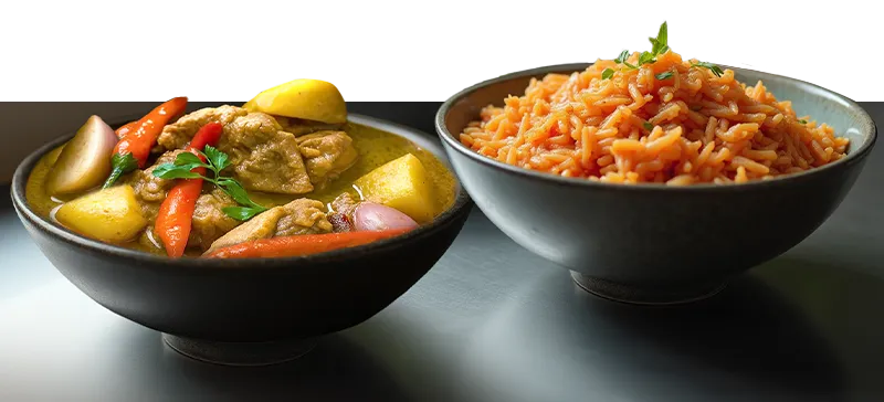 Nasi Tomato & Ayam Masak Kurma Berkrim